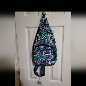 Vera Bradley Blue Island Medallion sling backpack